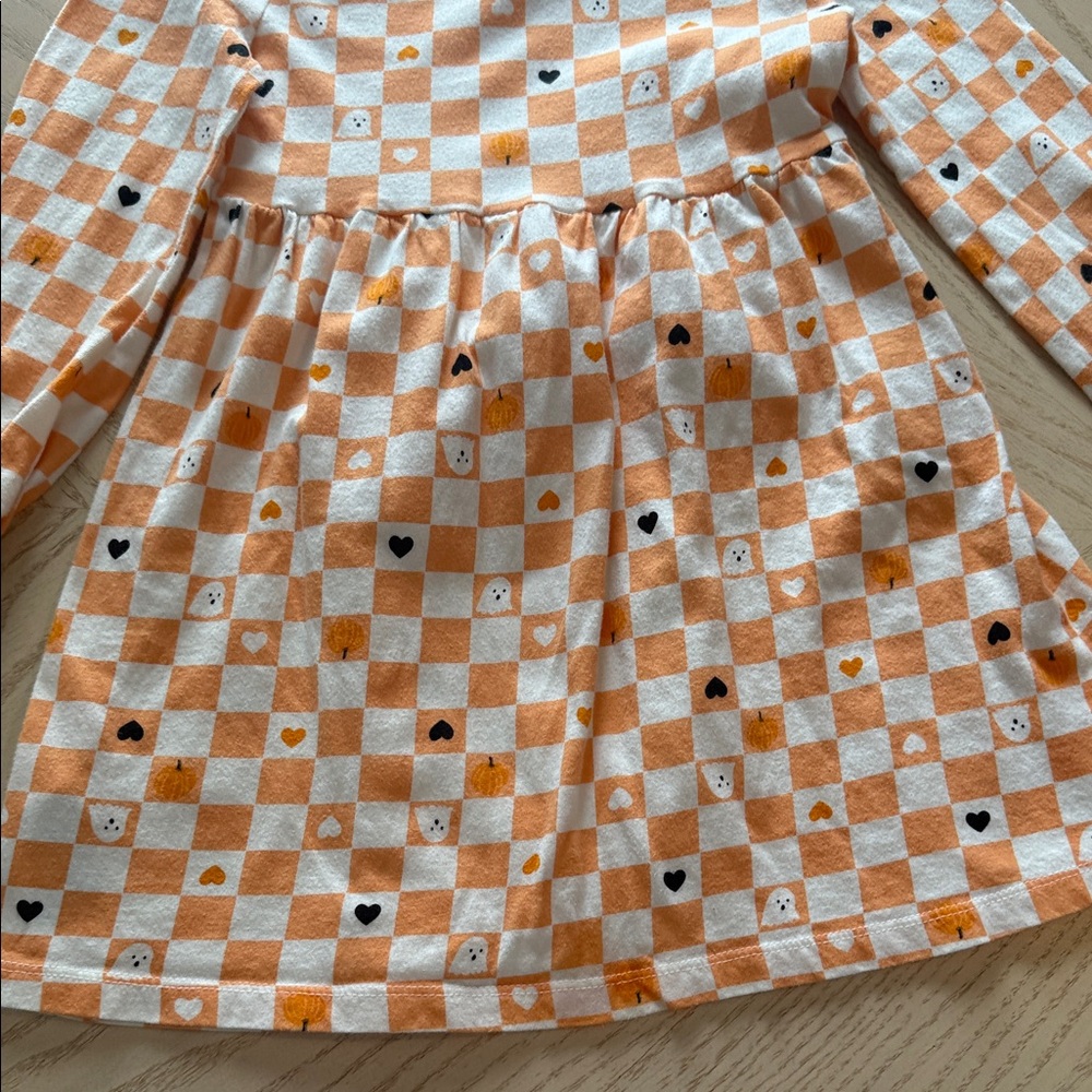 Old Navy Orange and White Checkerboard Heart Dress - Picture 7 of 10